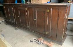 Antique 10 ft Back Bar Cabinet Base w Original Marble Top Liquid Carbonic Co Vtg