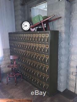 Antique 108 drawers Industrial Steel File Cabinet 3 Sections