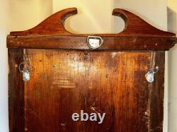 Antique 10x24 Wooden Shaving Stand, Beveled Mirrors, 2 Shelves withDrawer