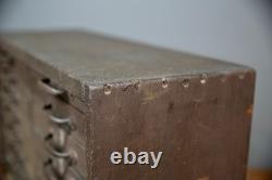 Antique 15 Drawer Wood Apothecary Cabinet Vintage Tool Box typeset watchmaker