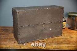 Antique 15 Drawer Wood Apothecary Cabinet Vintage Tool Box typeset watchmaker