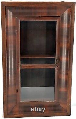 Antique 1800's Flame Mahogany Wall Curio/Knickknack Cupboard Cabinet