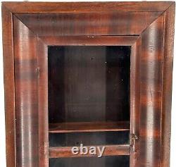 Antique 1800's Flame Mahogany Wall Curio/Knickknack Cupboard Cabinet