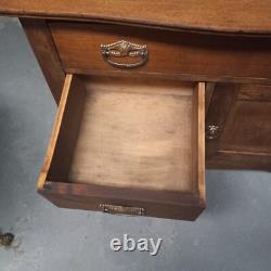 Antique 1800's Oak Dry Sink, Cabinet 3 Drawer 1 Door Solid Wood no veneer