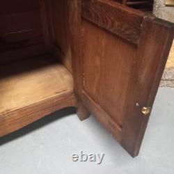 Antique 1800's Oak Dry Sink, Cabinet 3 Drawer 1 Door Solid Wood no veneer
