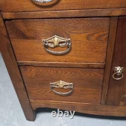 Antique 1800's Oak Dry Sink, Cabinet 3 Drawer 1 Door Solid Wood no veneer