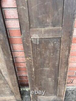 Antique 1800s Early American 2 Panel Pantry Cupboard Cabinet Doors 56.25 X 33.25