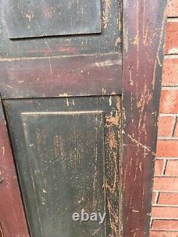 Antique 1800s Early American 2 Panel Pantry Cupboard Cabinet Doors 56.25 X 33.25