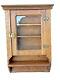 Antique 1890s Tiger Oak Hanging Curio Cabinet Collectors Medicine Victorian