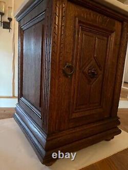 Antique 18th century French Black Forest carved Lion marble top cabinets