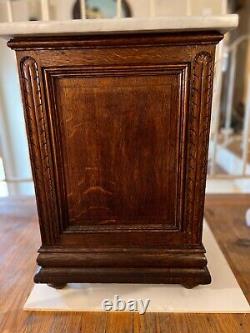 Antique 18th century French Black Forest carved Lion marble top cabinets