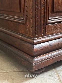 Antique 18th century French Black Forest carved Lion marble top cabinets