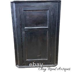 Antique 18th century hanging primitive corner cupboard blind door 1770