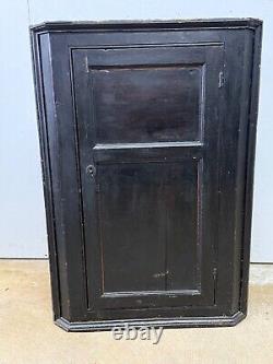 Antique 18th century hanging primitive corner cupboard blind door 1770