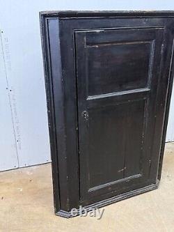 Antique 18th century hanging primitive corner cupboard blind door 1770