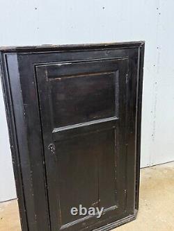 Antique 18th century hanging primitive corner cupboard blind door 1770