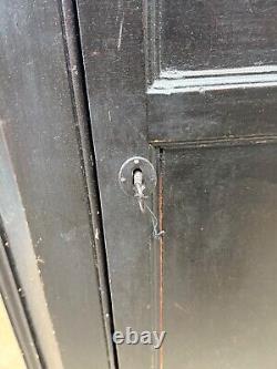 Antique 18th century hanging primitive corner cupboard blind door 1770