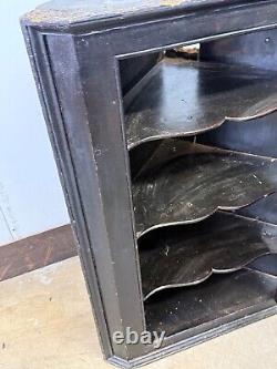 Antique 18th century hanging primitive corner cupboard blind door 1770