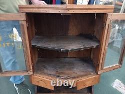 Antique 18th century hanging primitive cupboard Barbers Cabinet Medicine Ols