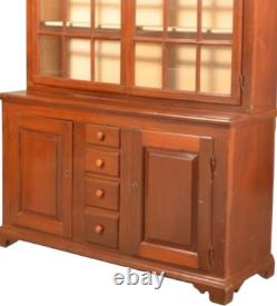 Antique 18th cherry chippendale step back pa dutch cupboard 1780 pa country