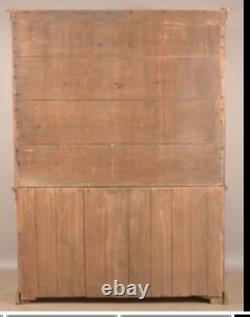 Antique 18th cherry chippendale step back pa dutch cupboard 1780 pa country