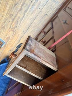 Antique 18th cherry chippendale step back pa dutch cupboard 1780 pa country