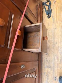 Antique 18th cherry chippendale step back pa dutch cupboard 1780 pa country