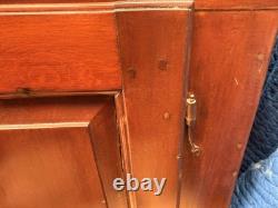 Antique 18th cherry chippendale step back pa dutch cupboard 1780 pa country