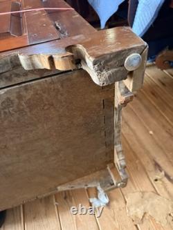Antique 18th cherry chippendale step back pa dutch cupboard 1780 pa country