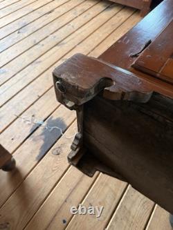 Antique 18th cherry chippendale step back pa dutch cupboard 1780 pa country