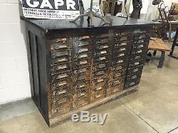 Antique 1900s Apothecary/hardware Cabinet 50 Drawer Quarter Sawn Oak Jewelry