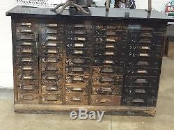 Antique 1900s Apothecary/hardware Cabinet 50 Drawer Quarter Sawn Oak Jewelry