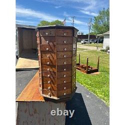 Antique 1900s General Store Mercantile Rotating Hardware Store Cabinet