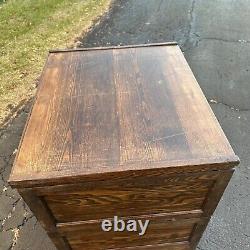 Antique 1900s Quarter Sawn Oak Three Stack Library Wooden File Cabinet Weis