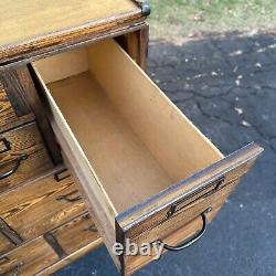 Antique 1900s Quarter Sawn Oak Three Stack Library Wooden File Cabinet Weis