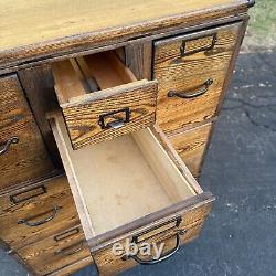 Antique 1900s Quarter Sawn Oak Three Stack Library Wooden File Cabinet Weis