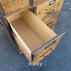 Antique 1900s Quarter Sawn Oak Three Stack Library Wooden File Cabinet Weis