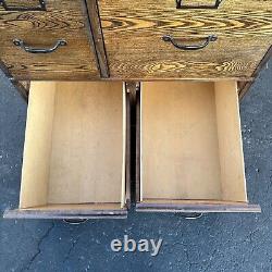 Antique 1900s Quarter Sawn Oak Three Stack Library Wooden File Cabinet Weis