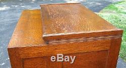 Antique 1914 Yawman & Erbe Quartersawn Tiger Oak Stacking Flat File Map Cabinet