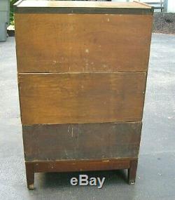 Antique 1914 Yawman & Erbe Quartersawn Tiger Oak Stacking Flat File Map Cabinet