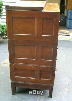 Antique 1914 Yawman & Erbe Quartersawn Tiger Oak Stacking Flat File Map Cabinet