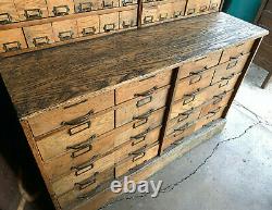 Antique 192 Drawer Oak Apothecary General Store Cabinet Stackable 4 Sections