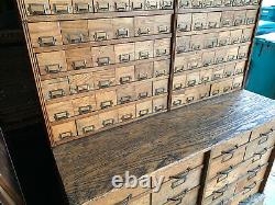 Antique 192 Drawer Oak Apothecary General Store Cabinet Stackable 4 Sections