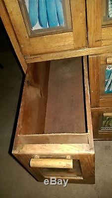 Antique 1920's Country Store Seed Cabinet Counter Cupboard