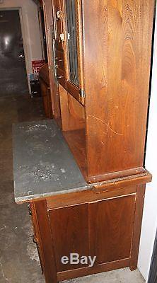 Antique 1920's Solid Oak Hoosier Cabinet by Red Wing Cabinet Co