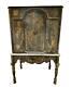 Antique 1920s Chinoiserie Asian Painted Pagoda Scenic Bar Cabinet Armoire Chest