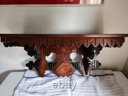 Antique 1920s Eastlake Arts And Crafts Shelf 16×7×7 Very Rustic NICE