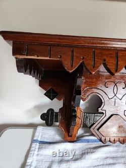 Antique 1920s Eastlake Arts And Crafts Shelf 16×7×7 Very Rustic NICE