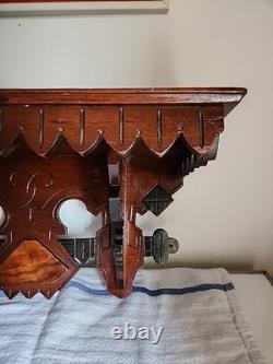 Antique 1920s Eastlake Arts And Crafts Shelf 16×7×7 Very Rustic NICE