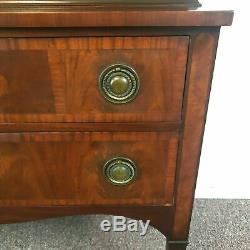 Antique 1920s Mahogany Inlaid China Cabinet Bookcase Hutch